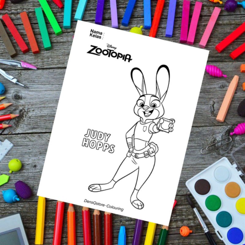 

Kertas Mewarnai Anak Tema ZooTopia / Kertas Gambar (10 Lembar Gambar)