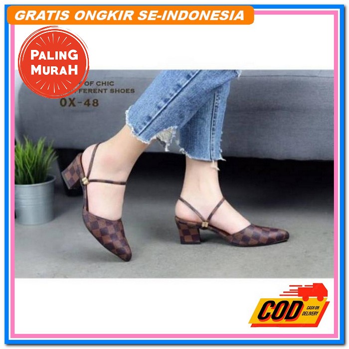 [Kode Barang Wjv84] Us42 Sandal Sendal Heels 5Cm Wanita Cewek Perempuan Remaja Kondangan Wisuda Tali