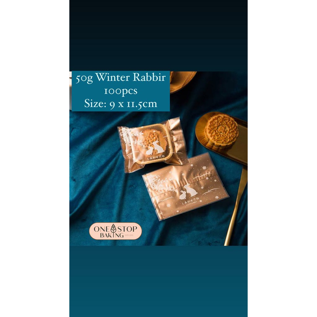 Plastic Cookies Winter Rabbit Gold