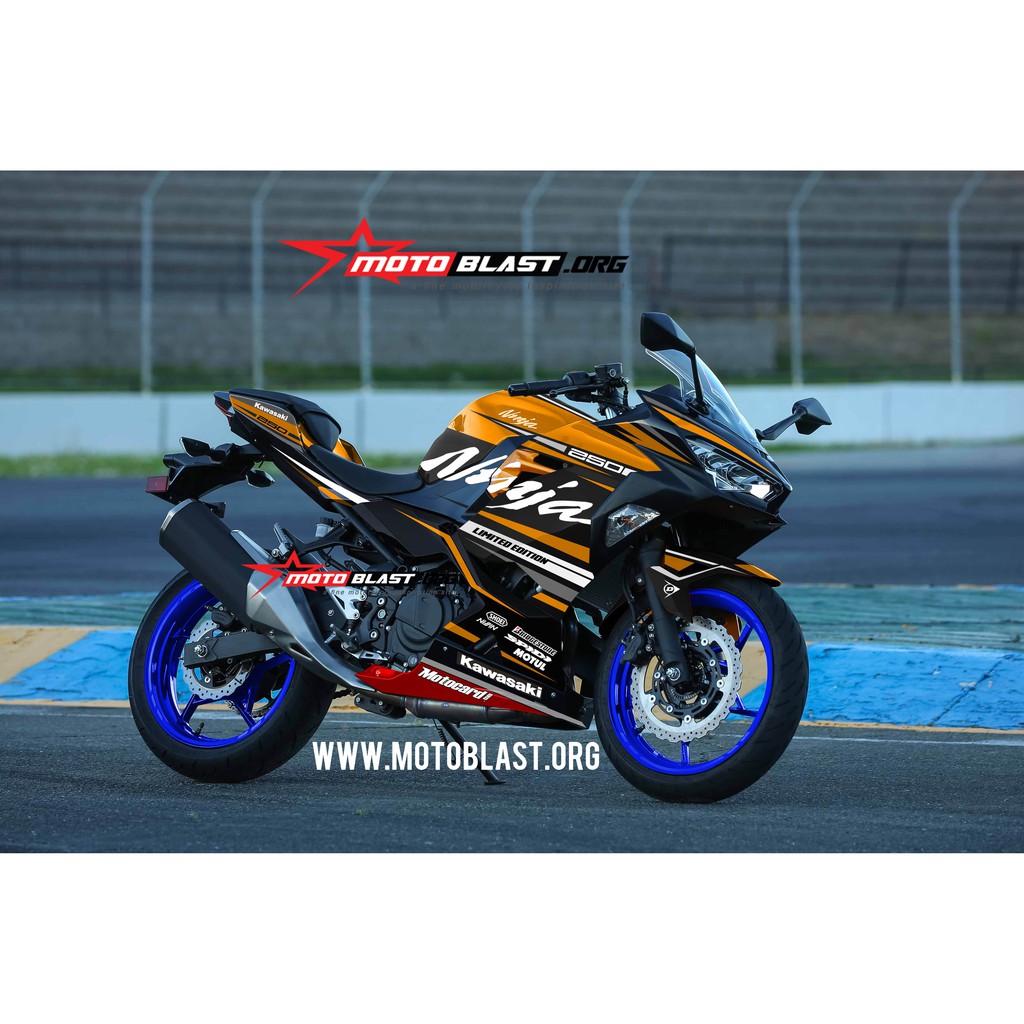 Decal Stiker Full Body New Ninja 250R Fi Orange Sporty - Premium Quality