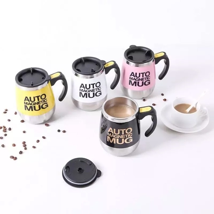 Gelas Mug Aduk Otomatis Gelas Unik Automatic Magnetic Stirring Cup USB Charge 400ml