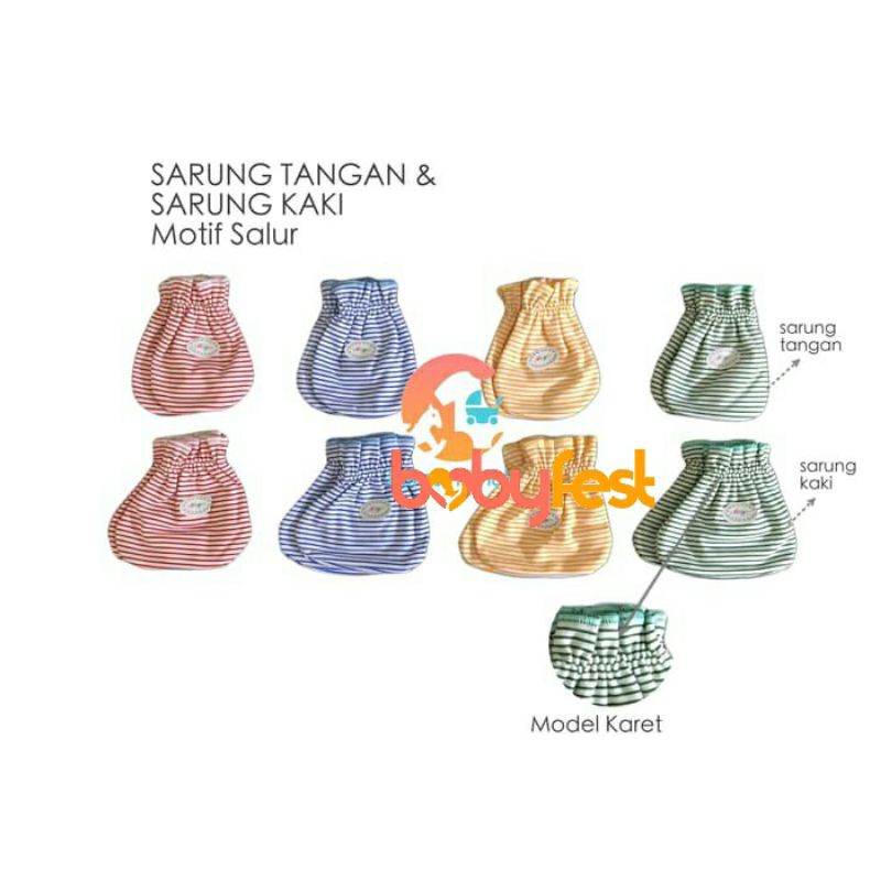 Miyo Topi Sarung Tangan dan Kaki SALUR SERIES size 0-3 Bulan