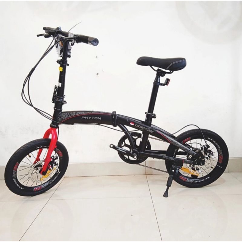 Sepeda lipat folding bike Odessy phyton 16 inchi frame steel 7 speed