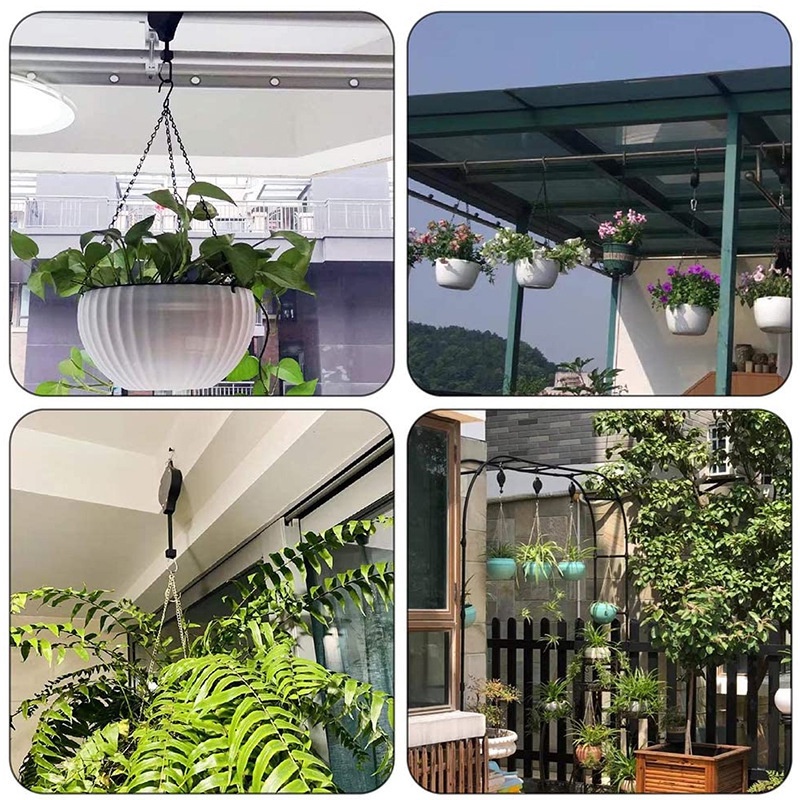 [Liftable Telescopic Flower Basket Hook] [Retractable Pulley Drop-down Flower Pot Hanging Basket Hook] [Hanging Plant Pot Hook]