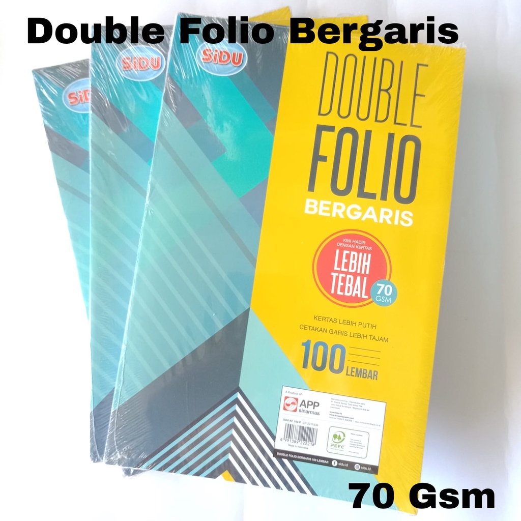 

Double Folio Bergaris 70Gsm/Kertas Folio Sidu