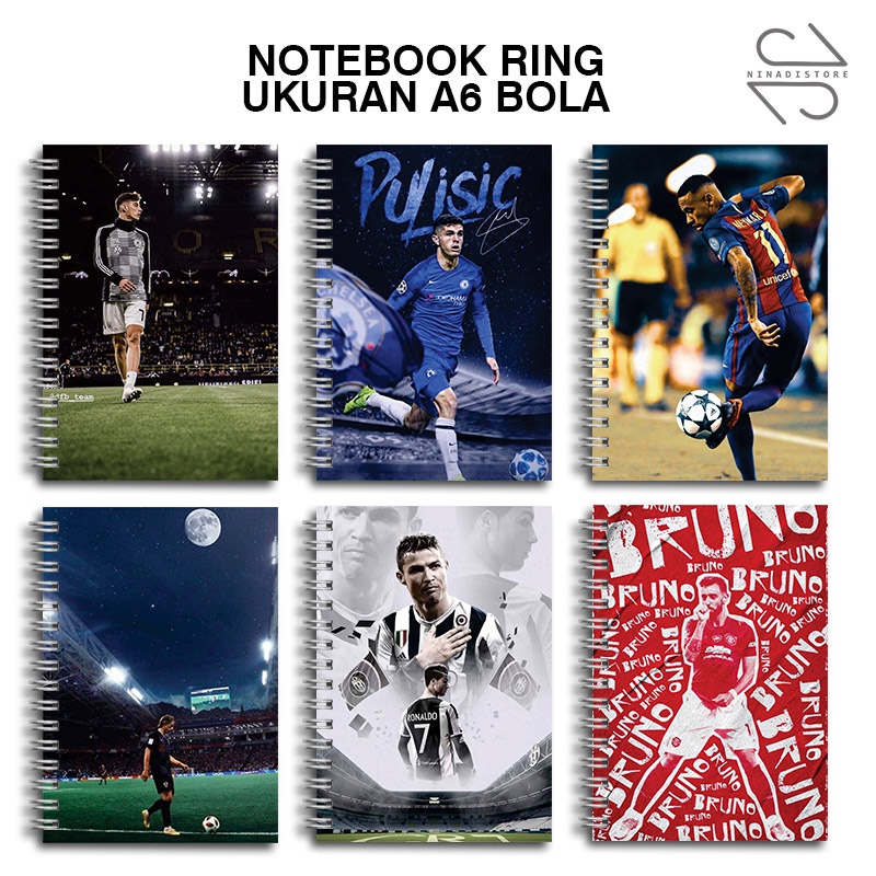 

(BELI 6 GRATIS 1)Buku Tulis Catatan buku notebook buku diary Notebook Ring Spiral A6 60 Lembar koleksi gambar bola part3