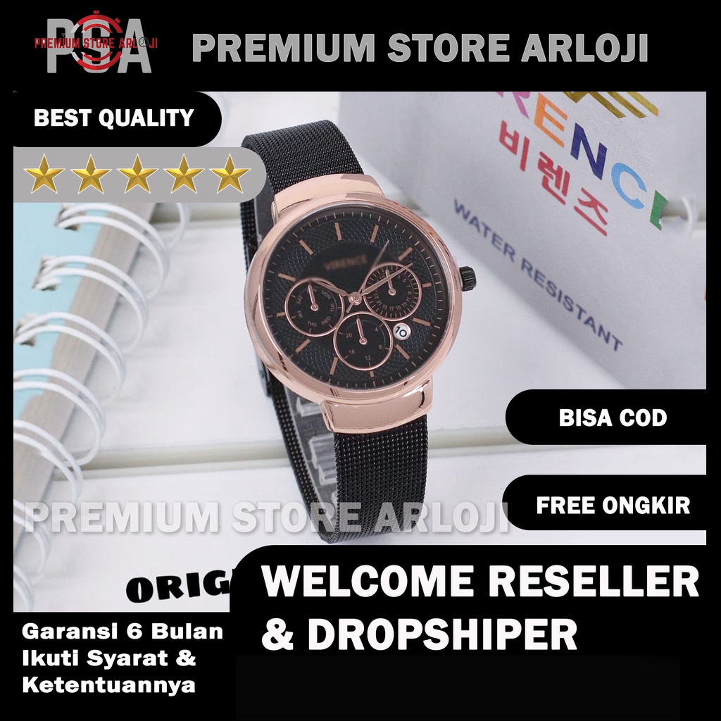 Grosiran Jam Tangan Wanita Fashion 3580SL Analog Tali Rantai Tanggal Aktif Free Box &amp; Baterai Cadangan (BISACOD)