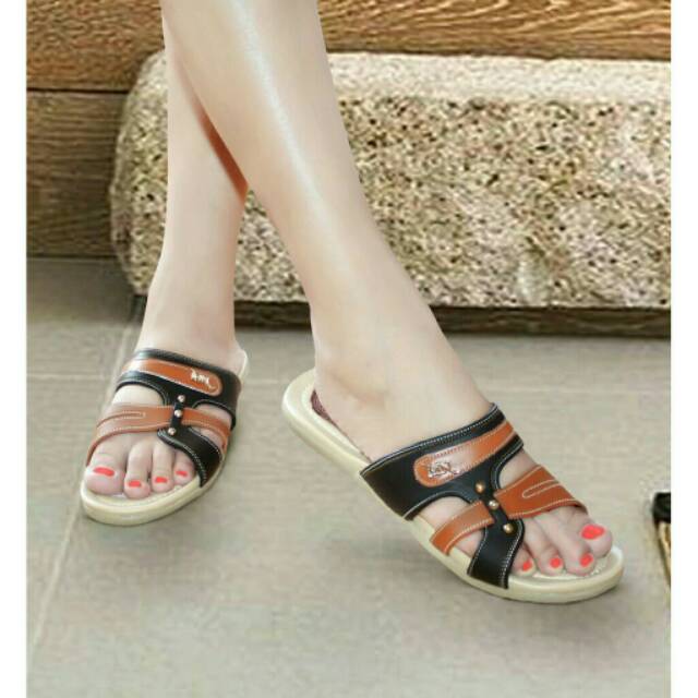 Sandal Wanita Casual Jepit Original Mulan 1140 Coklat | Bcn 1140