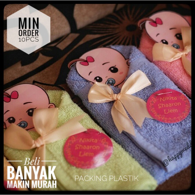Souvenir handuk bayi kecil lahiran aqiqah min 10pcs
