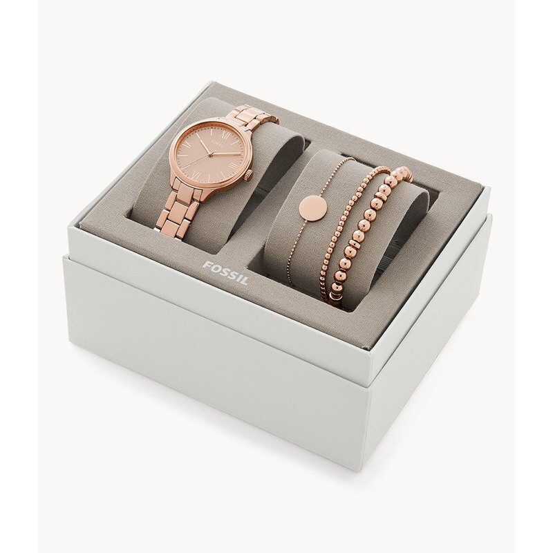 Jam Tangan Wanita Gift Set Gelang Suitor Rose Gold Stainless Steel Original BQ-3543