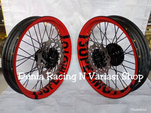 Velg Supermoto KLX 150 - DTracker 150 ring 17 lebar Custome Tulisan Supermoto paketan sama rakit