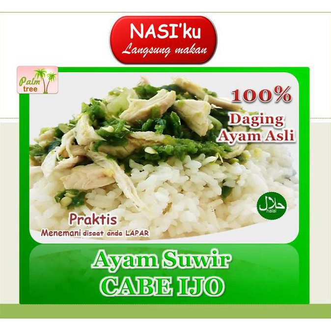 

Kwalitas Nasi Instan Ayam suwir cabe hijau bisa simpan 1 bulan,pertama di Indo.