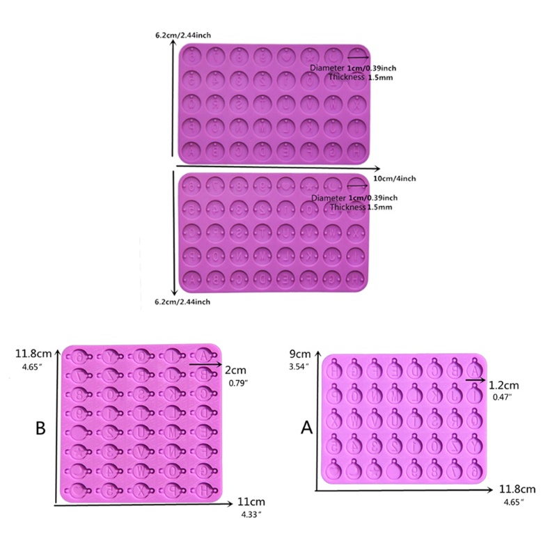 4 Pcs Cetakan Resin Bentuk Bulat Motif Huruf Dan Angka Bahan Silikon Untuk Membuat Perhiasan