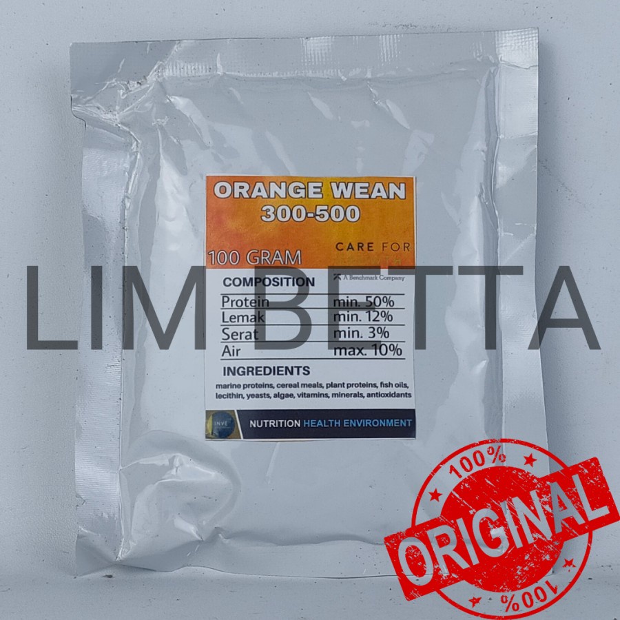 (100 GRAM) PELET ORANGE WEAN 300-500 FROM INVE / PELLET ORANGE