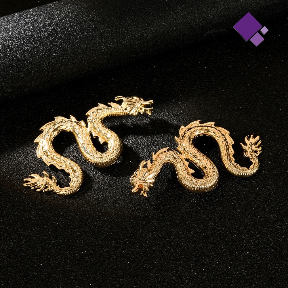 Anting Stud Bentuk Naga Melengkung Untuk Wanita