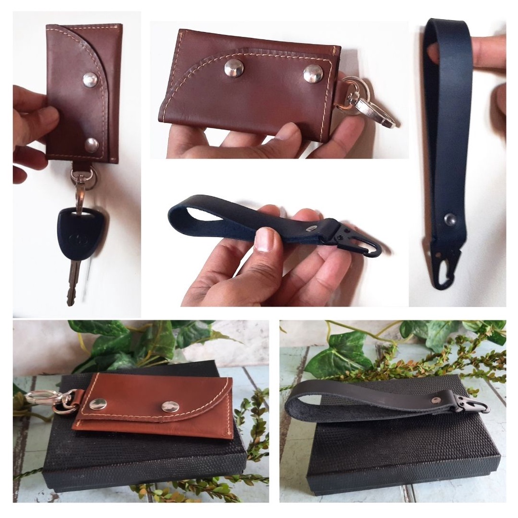 ASGUARD KEY CHAIN WALLET LEATHER KCL01 Dompet Gantungan Kunci Mobil Motor Kulit Asli Ori