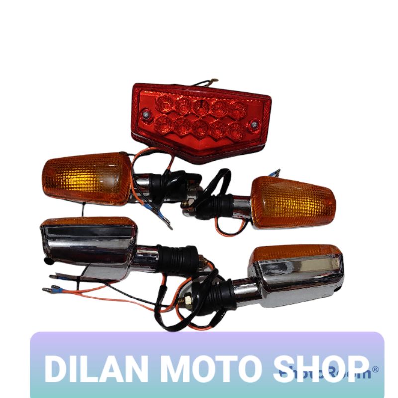 Paket Set Stoplamp Rx King Lampu Stop Led Dan Sen Rx king 4 pcs depan belakang