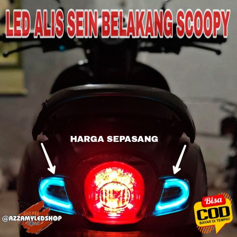 lampu motor DRL alis lampu alis sein sen belakang dan depan Honda Scoopy super terang no bintik