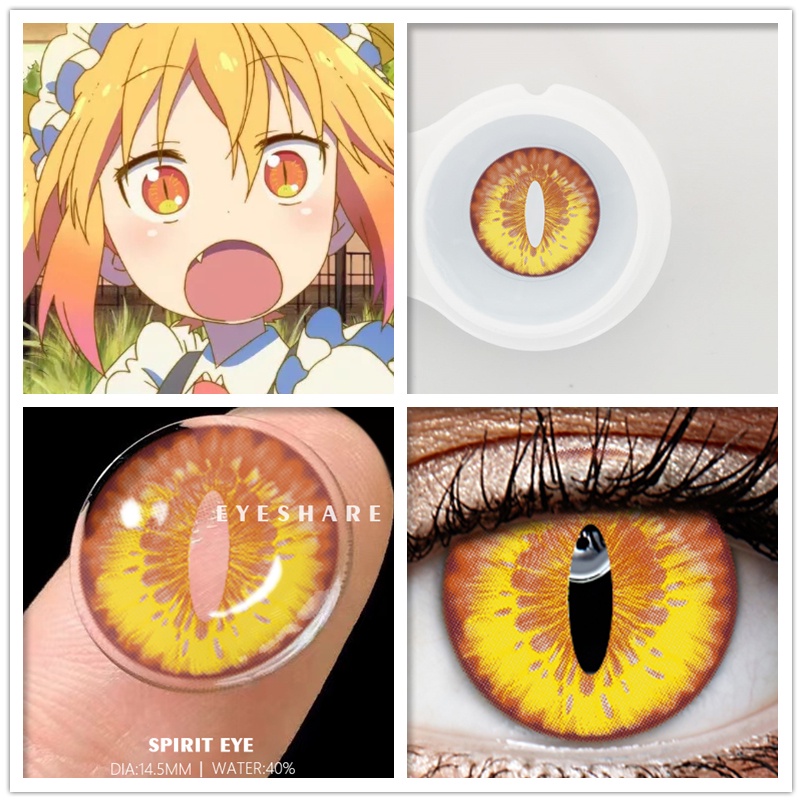 ✅【COD】Softlens-Mata Kucing Emas 2pcs Seni Gothic Gila Lensa Kontak Cosplay anime Lensa Acara Pesta Halloween Kontak -Karakter TerbaikTahun Ini-Yearly use