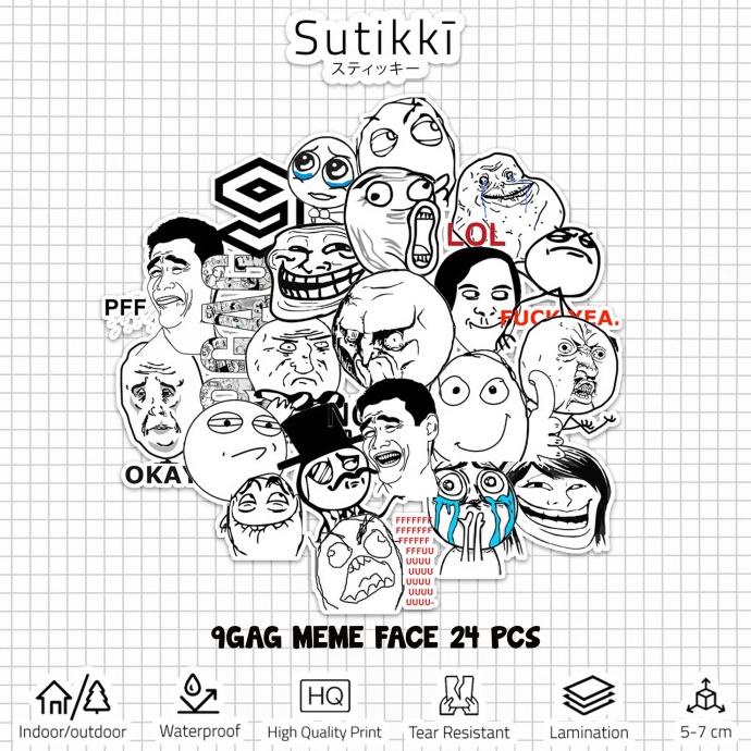 

Sticker Pack Logo 9gag Meme Face 9 gag Trollface Troll Stiker Laptop sukik90 Ayo Beli