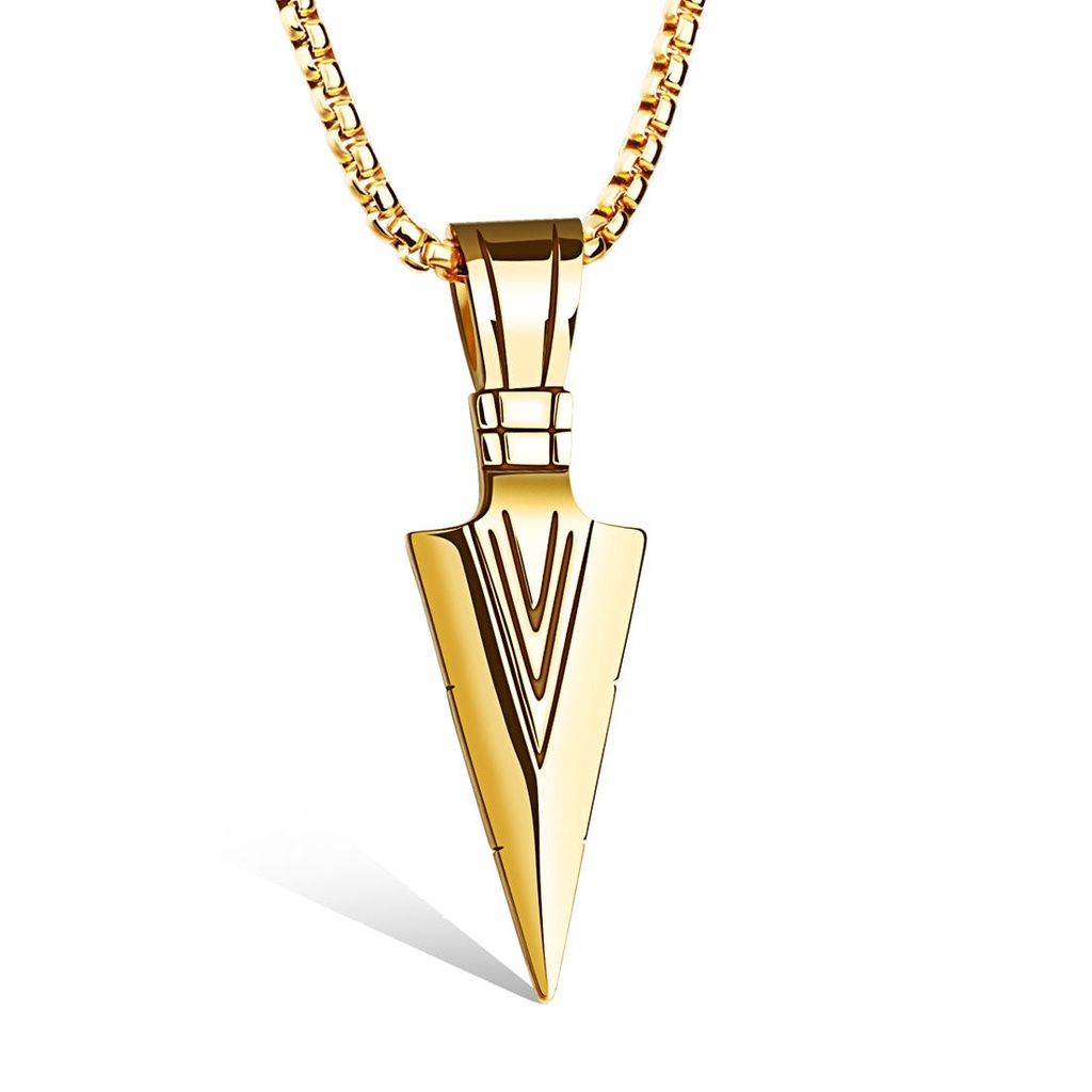 【COD Tangding】Creative Personality Alloy Spearhead Necklace for Men Fashion Accessories Jewelry