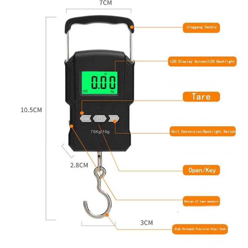 Timbangan Digital Gantung Portable Untuk Koper Barang Daging Serbaguna