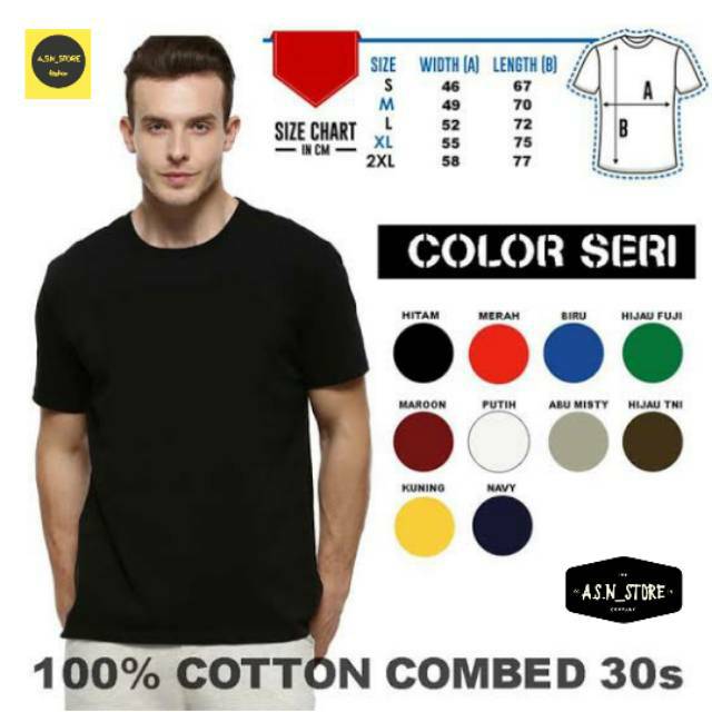 Kaos Polos Combed 30s Cotton Premium Kaos Pria Wanita Unisex