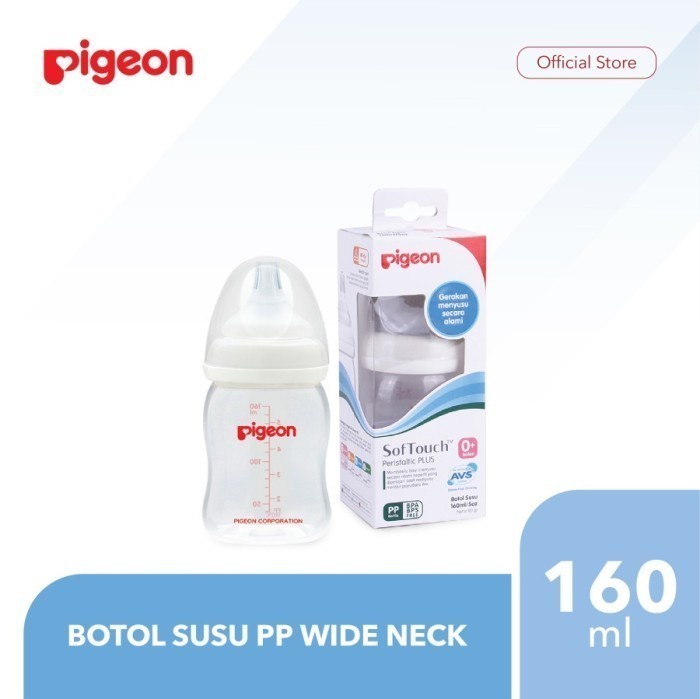 Pigeon Botol Susu Wide Neck 160ml Nipple Peristaltic Plus Anti Kolik Dot Bayi Anti Colic