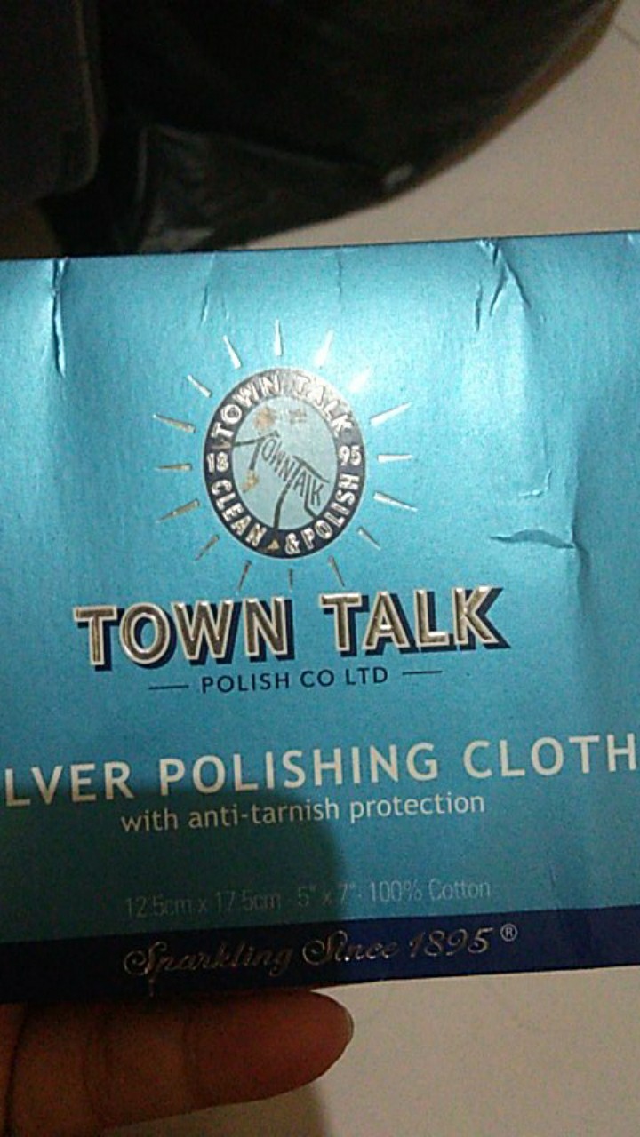 100% Garansi Original Towntalk Town Talk Polish Anti Tarnish Silver Gold Microfibre Polishing Cloth