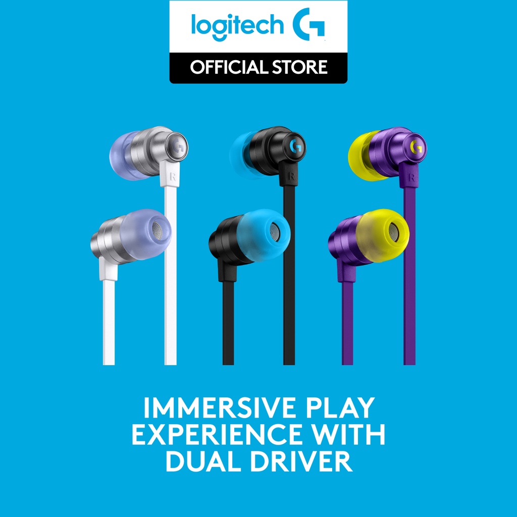 Jual Logitech G333 InEar Earphone Gaming dengan Type C Adapter, Dual