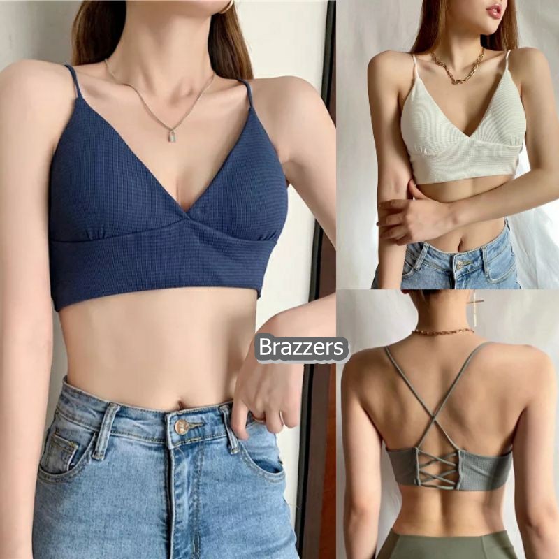 Kutang Atau Bh Untuk Olahraga Daleman Wanita Sport Dewasa Tanpa Kawat Busa Tipis Tali Silang Belakan