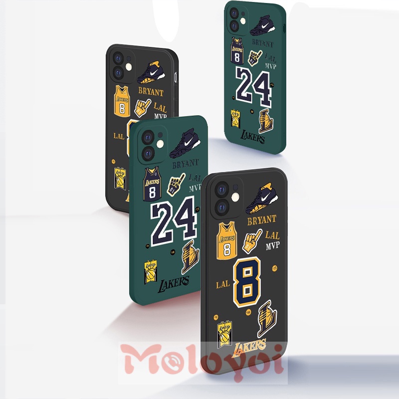 Trendy N.B.A Kobe Label Lakers Casing Vivo Y21 2021 Y33S Y20S Y12 Y21S Y11 Y20 Y20I Y17 Y15 Y91 Y53 Y51 Y12I Y53S Y50 Y30 Y30I Y93 Y95 Y31 2021 Y51A Y91C Soft TPU Boy's Back Cover