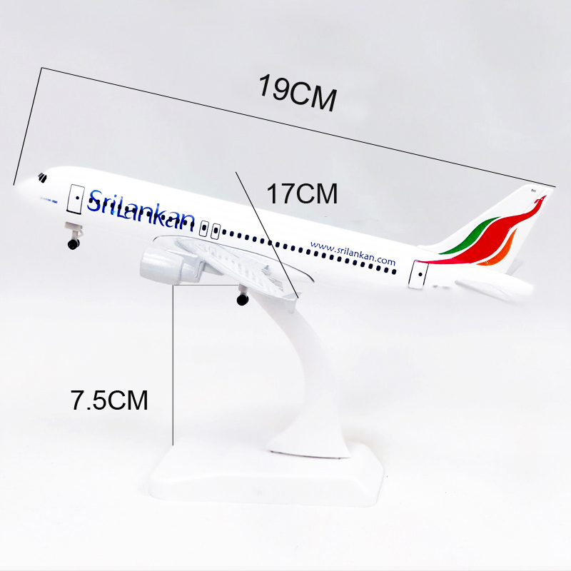 Srilankan Model Pesawat Airbus 320 Lanka A320 Bahan Alloy Metal Ukuran 20CM