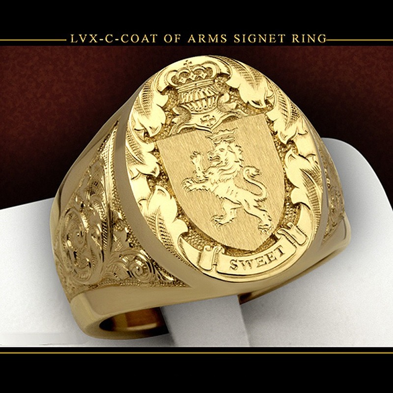 Crown Ring Plated 18K Golden Men