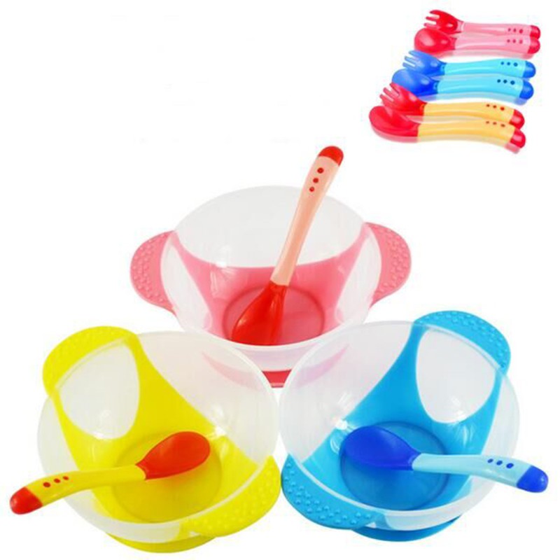 Set Mangkuk Sendok Bahan Silikon BPA Free Untuk Bayi