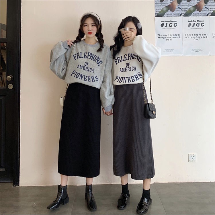 Rok Panjang Rajut rok hitam Fashion Wanita /Rok Korean Style Rok Hitam Panjang