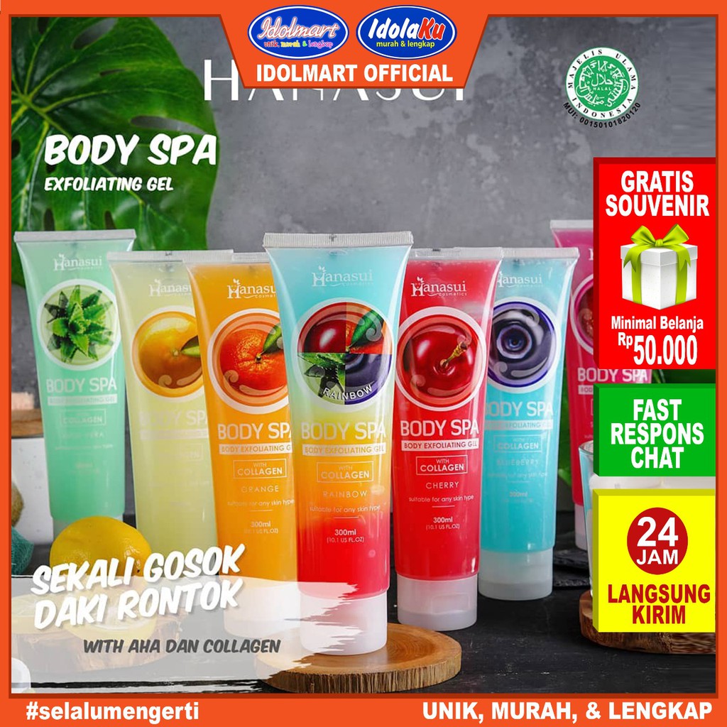 IDOLAKU Hanasui Body Spa Exfoliating Gel Rainbow With Collagen