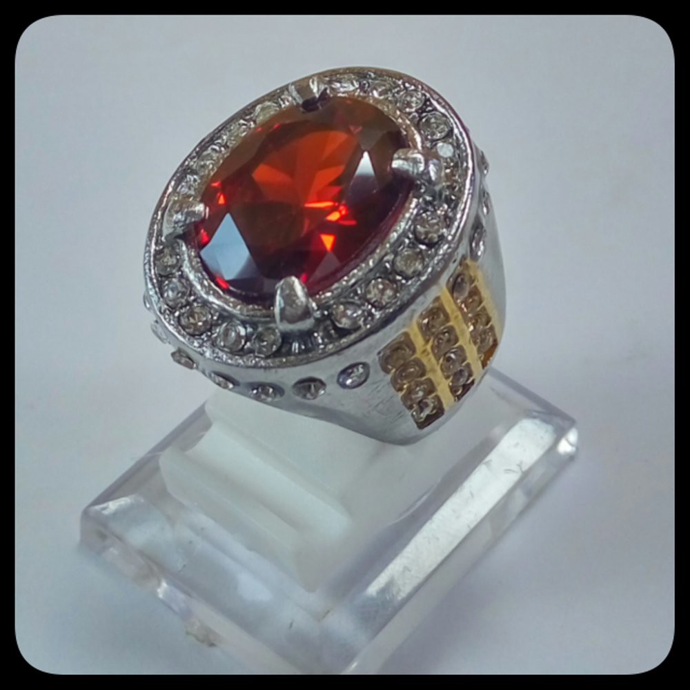 CINCIN PERMATA RED GARNET CUTTING MEWAH &amp; ELEGAN BIG SIZE