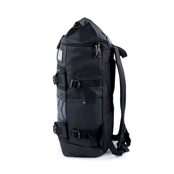 Ransel Rolltop Pria Tas Punggung Tutup Lipat Atas Backpack Tahan Air Warna Hitam Gear Bag Rain Cover