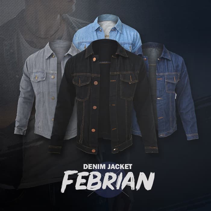 Jaket Cowok Levis Denim Sobek Model Terbaru Distro Bandung Mur BZ802  Febrian Cowo Panjang Hitam Na