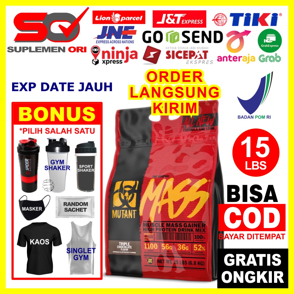 Mutant Mass 15 Lbs ASLI ORIGINAL BPOM Susu Mass Gainer Mutant Mass 15Lbs Susu Gainer Mutant Mass Gai