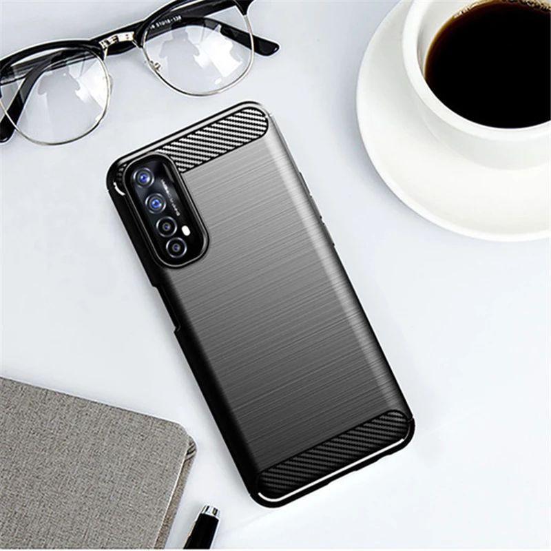 COD Softcase Slim Carbon Fiber Hitam Realme 7 - Case Casing Karbon Armor Realmi 7 Back Cover Premium