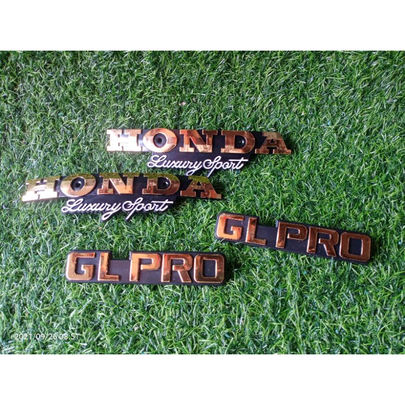 emblem tangki Honda Gl pro emblem logo tempong box aki Honda Gl pro emblem tangki Honda Gl pro set