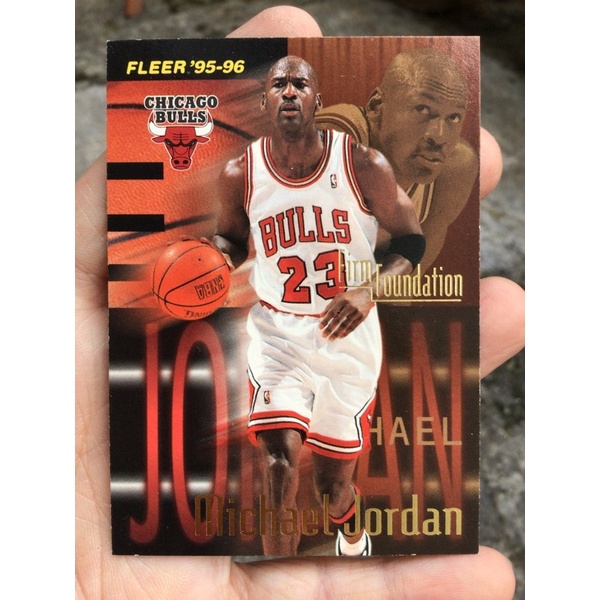 MICHAEL JORDAN BASKETBALL CARD 1995 KARTU NBA FLEER FIRM FOUNDATION