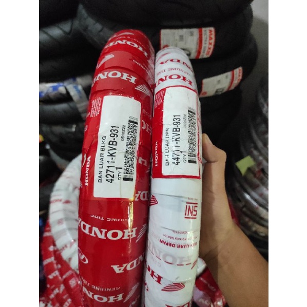 Paket ban asli Honda matic tube type 80/90+90/90 ring 14 dapat 2 depan+blakng all beat.vario.scoopy