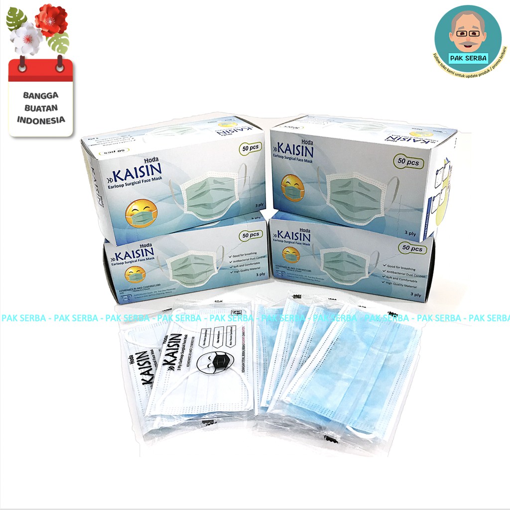 Masker Earloop (Setara Sensi) Kaisin Surgical Face Mask 3 ply (50 PCS)