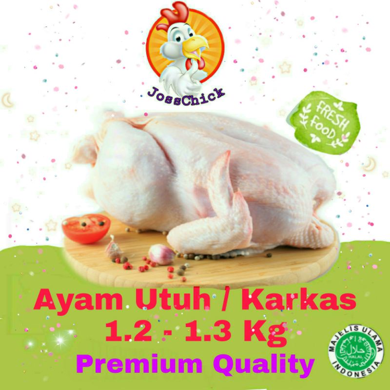 

Ayam Utuh 1.2 - 1.3 Kg / Ayam Karkas / whole Chicken ukr 1.2 -1.3 Kg