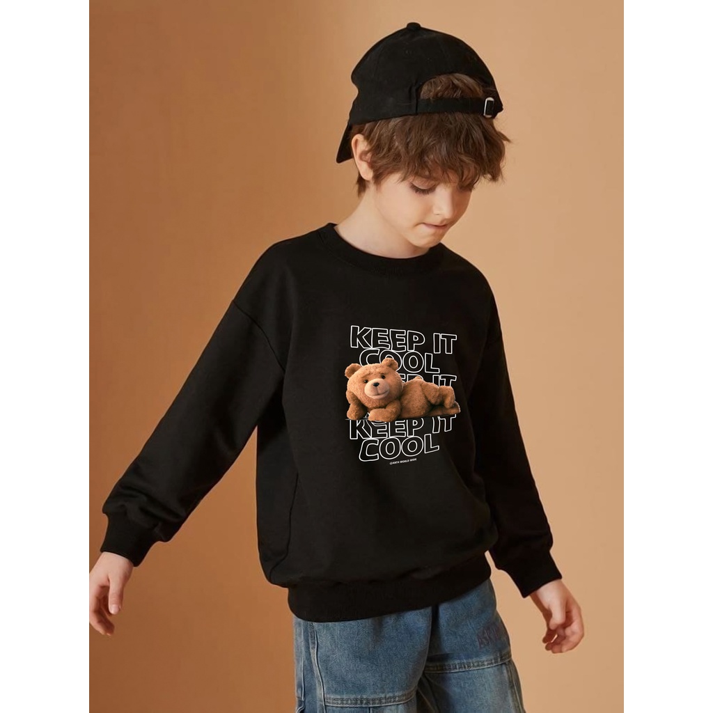 sweater crewneck anak usia 3 4 5 6 7 tahun / jaket switer anak laki laki perempuan