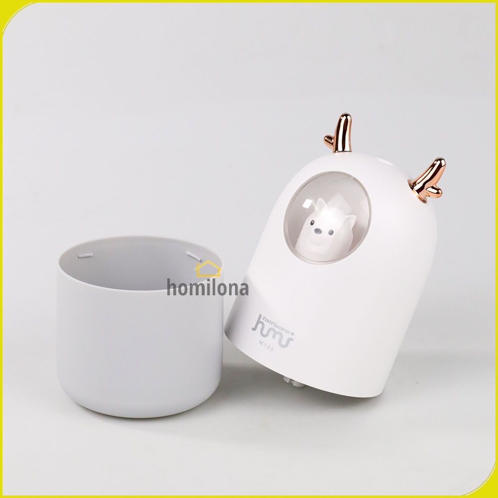 Air Humidifier Ultrasonic Aromatherapy Oil Diffuser RGB Pet Design 300ml Taffware Humi M106 White Pink