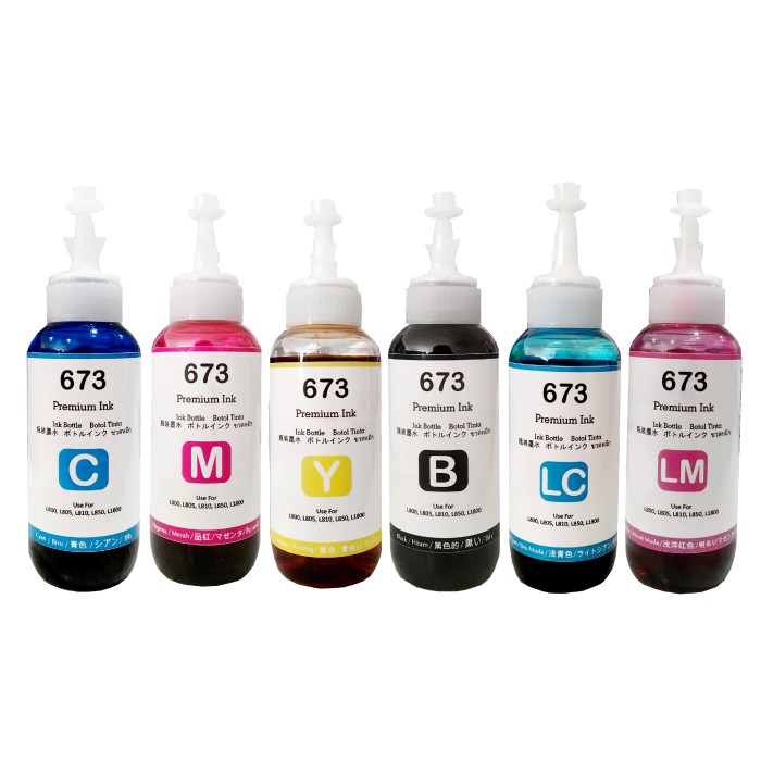 Tinta Refill 673 Premium Ink Black 100ml Refill Printer Epson L800 L805 L810 L850 L1800 L1300